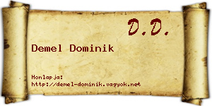 Demel Dominik névjegykártya